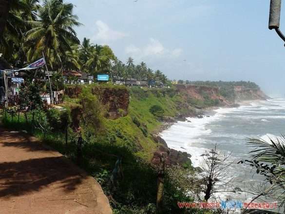 Varkala sulla costa del Kerala in India